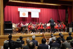 生涯学習推進大会での金津高等学校吹奏楽部による演奏
