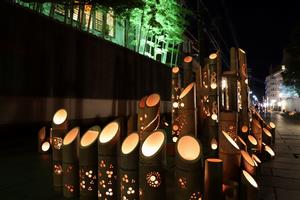 芦の湯通りの竹あかりの写真
