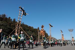 越前三国鳶隊による演技