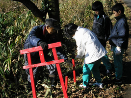 杭打ちも授業です