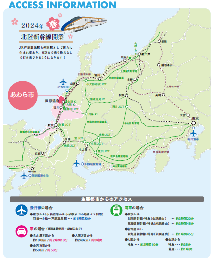 あわら市までのアクセス図