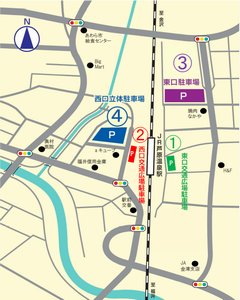 芦原温泉駅周辺駐車場位置図